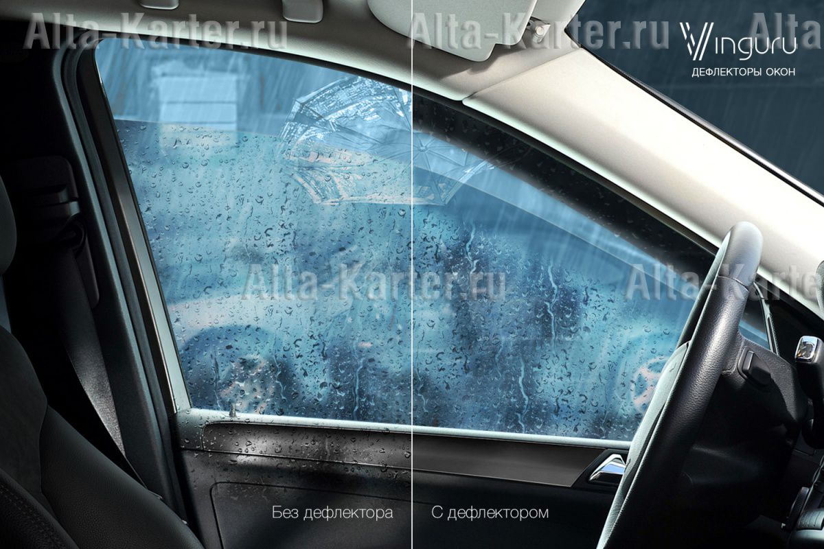 Дефлекторы Vinguru для окон Nissan Tiida C13 хэтчбек 2015 по наст. вр.. Артикул AFV80715