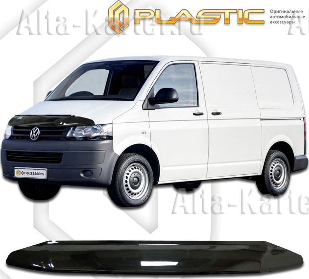 Дефлектор СА Пластик для капота (Classic черный) Volkswagen Transporter Т5 2010-2015. Артикул 2010010108397