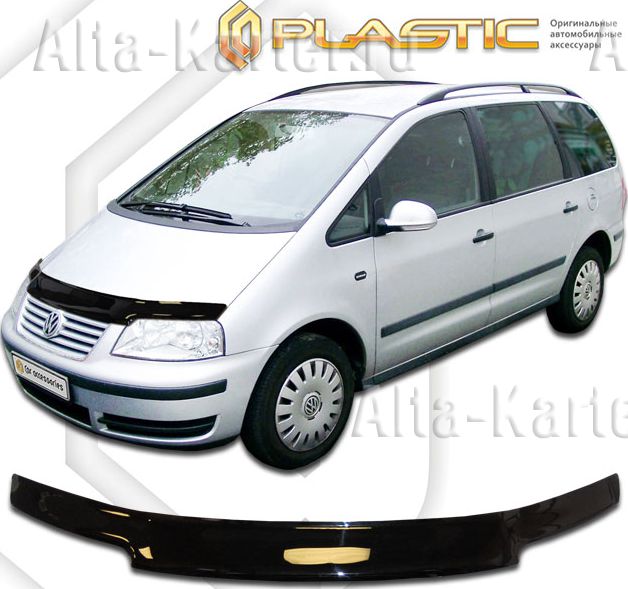 Дефлектор СА Пластик для капота (Classic черный) Volkswagen Sharan 2000-2010. Артикул 2010010107512