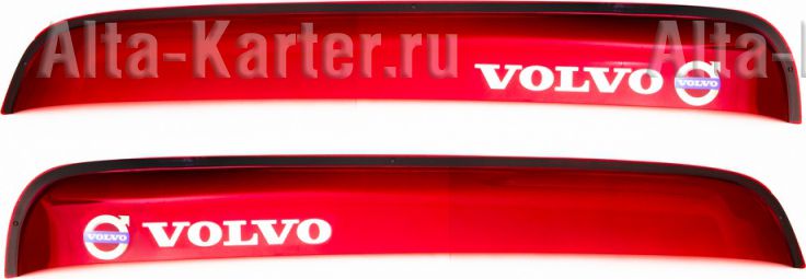 Дефлектор REIN прямой для окон (накладной скотч 3М) (2 шт.) Volvo FH 12 1993-2013 Красный. Артикул REINWV893K