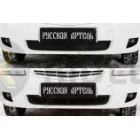 Защитная сетка и заглушка переднего бампера Lada (ВАЗ) Приора (хэтчбэк) 2012-2013