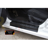 Накладки на внутренние пороги передних дверей Mazda 3 седан 2013-2016 (III дорестайлинг)