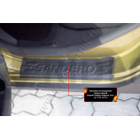 Накладки на внутренние пороги задних дверей (2шт.) Renault Sandero Stepway 2014-2017 (II дорестайлинг)