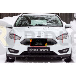Накладки на передние фары (реснички) Ford Focus III 2014- (рестайлинг)