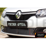 Защитная сетка решетки переднего бампера Renault Logan 2014-2017 (II дорестайлинг)