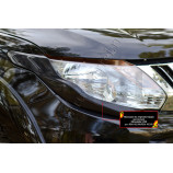 Накладки на передние фары (реснички) Mitsubishi L200 2015-2018 (V дорестайлинг)