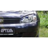 Накладки на передние фары (Реснички)  Lada (ВАЗ) Kalina (седан) 2004-2013
