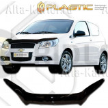 Дефлектор СА Пластик для капота (Classic черный) Chevrolet Aveo хэтчбек 2008-2011. Артикул 2010010103026