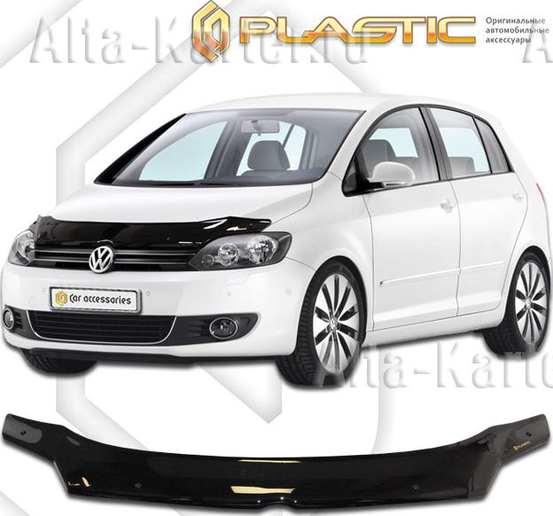 Дефлектор СА Пластик для капота (Classic черный) Volkswagen Golf Plus 2009-2014. Артикул 2010010108830