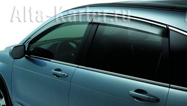 Дефлекторы Alvi-Style для окон (c хром. молдингом) Nissan Tiida C11 xэтчбек 5-дв. 2004-2014. Артикул ALV176