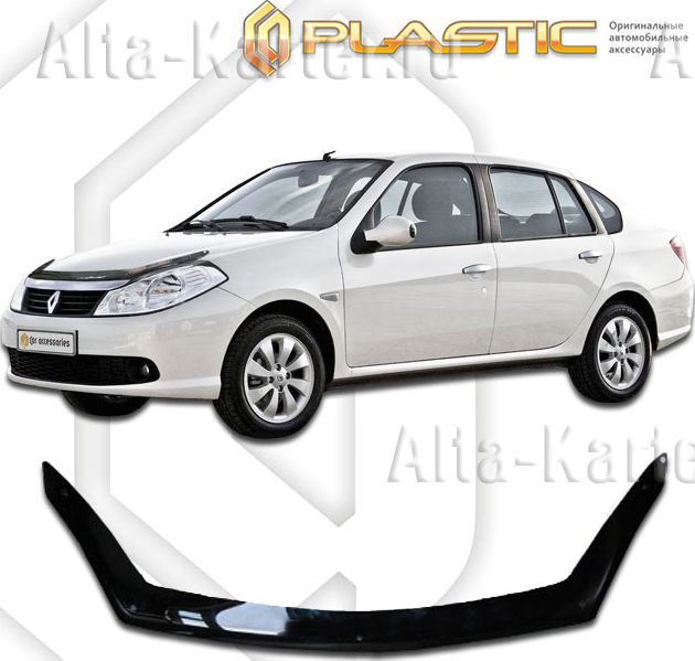 Дефлектор СА Пластик для капота (Classic черный) Renault Symbol 2009-2013. Артикул 2010010101763