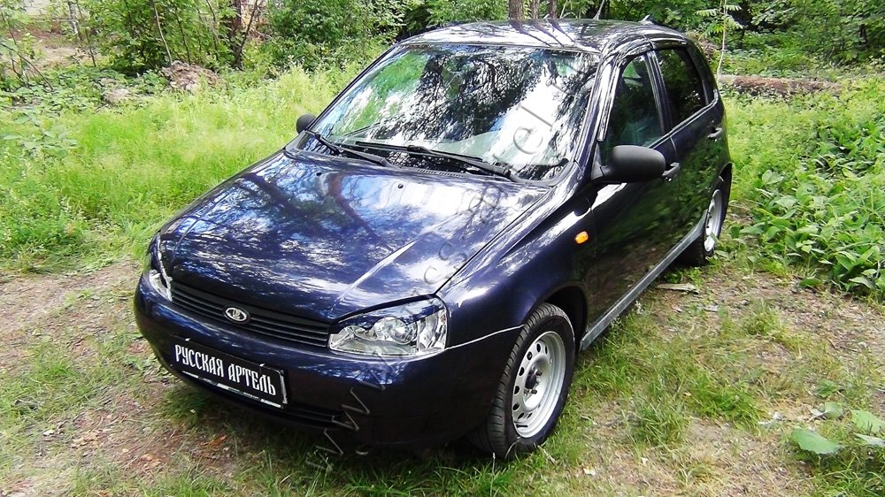 Накладки на передние фары (Реснички)  Lada (ВАЗ) Kalina (хэтчбэк) 2004-2013