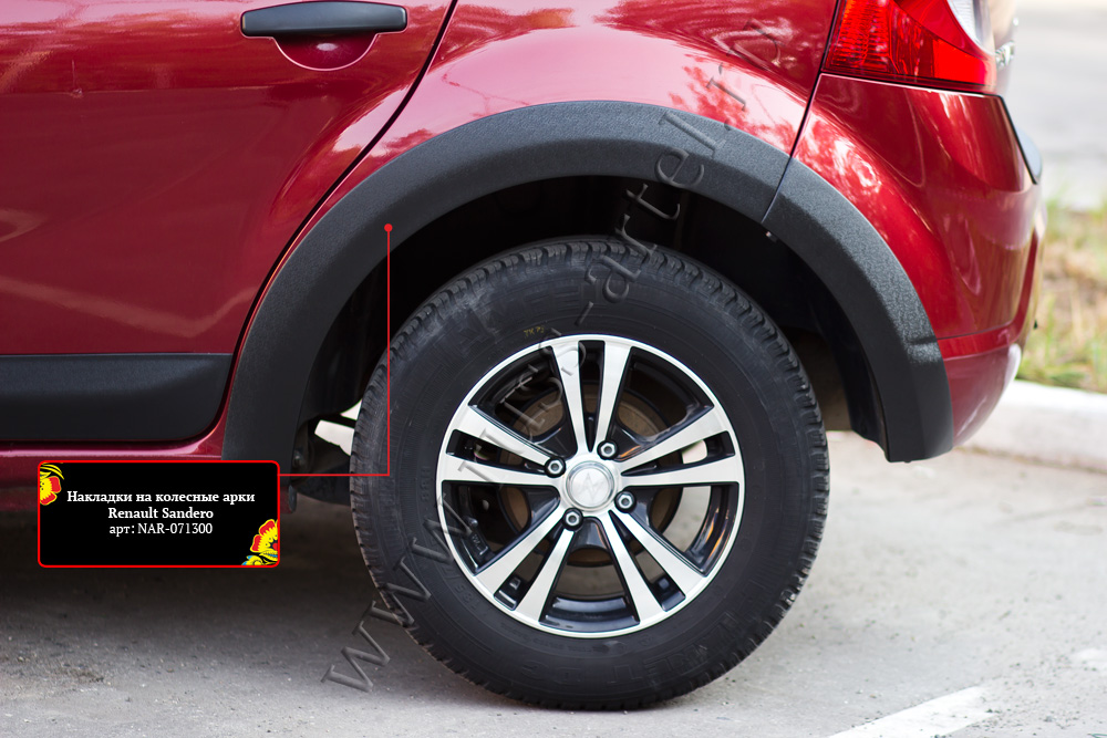 Накладки на колёсные арки (задний правый) Renault Sandero 2009-2013