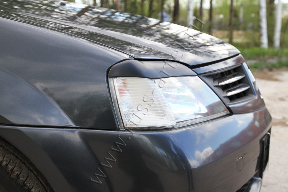 Накладки на передние фары (Реснички) Renault Logan 2004-2010
