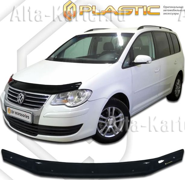 Дефлектор СА Пластик для капота (Classic черный) Volkswagen Touran 2006-2010. Артикул 2010010113841