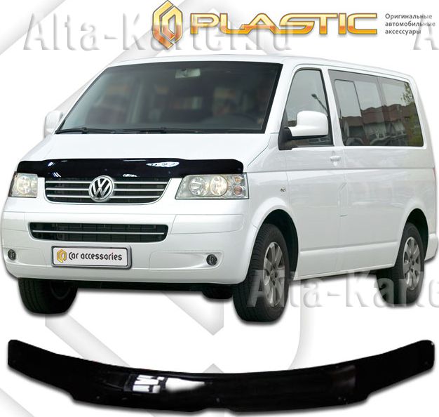Дефлектор СА Пластик для капота (Classic черный) Volkswagen Transporter Т5 2003-2009. Артикул 2010010104702
