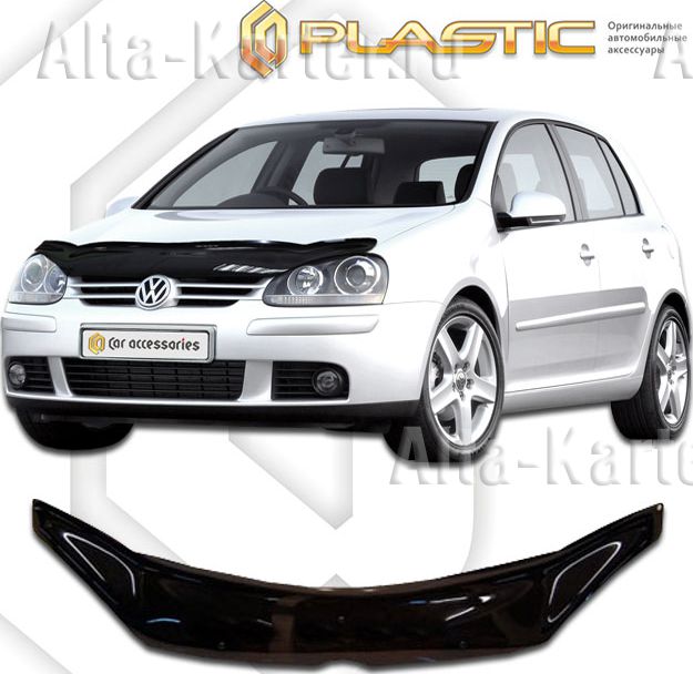 Дефлектор СА Пластик для капота (Classic черный) Volkswagen Golf V 2003-2009. Артикул 2010010101442